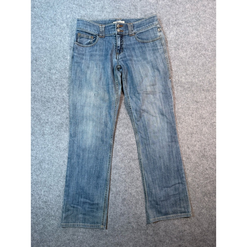 Cabi Jeans Womens 6 Blue‎ Denim Bootcut Straight Leg Double Button Medium Wash